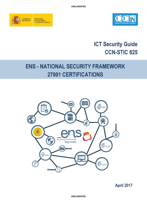 CCN-STIC 825_ENS – National Security Framework 27001 Certifications
