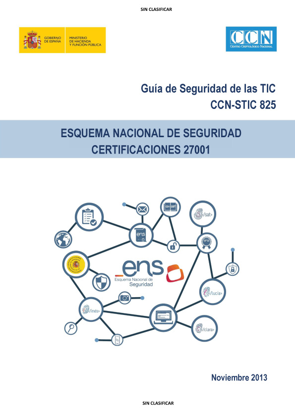 CCN-STIC-825 Esquema Nacional de Seguretat. Certificacions 27001