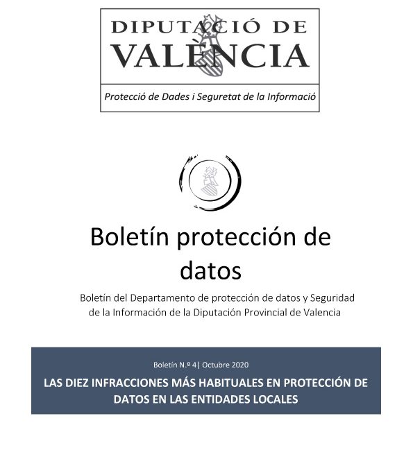 Boletín nº 4 – Las diez infracciones más habituales en Protección de Datos en las Entidades Locales