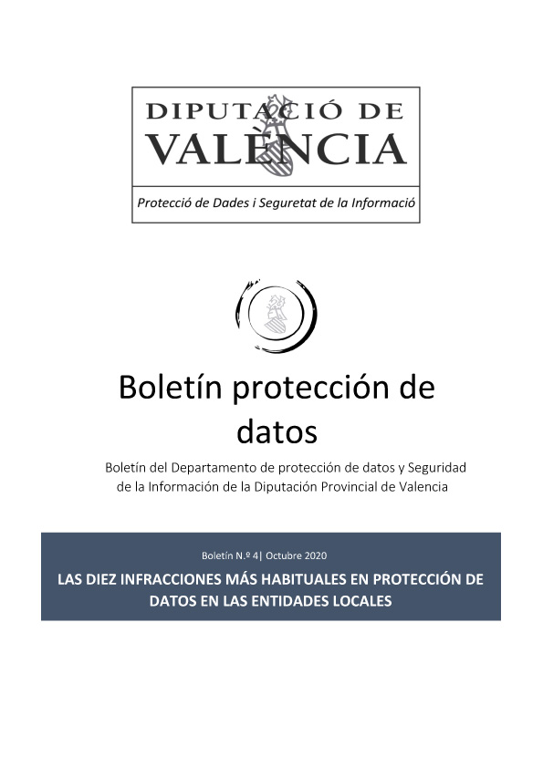 Boletín nº 4 – Las diez infracciones más habituales en Protección de Datos en las Entidades Locales