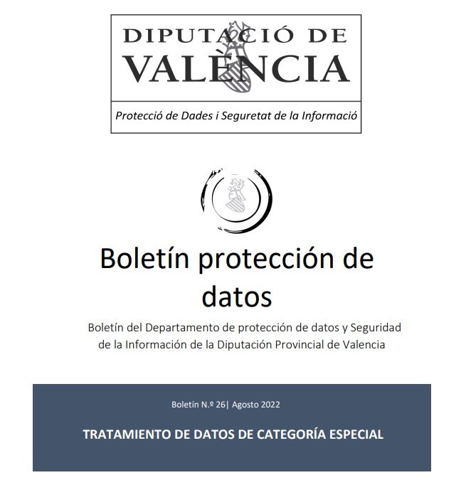 Boletín nº 26 – Tratamiento de datos de categoría especial