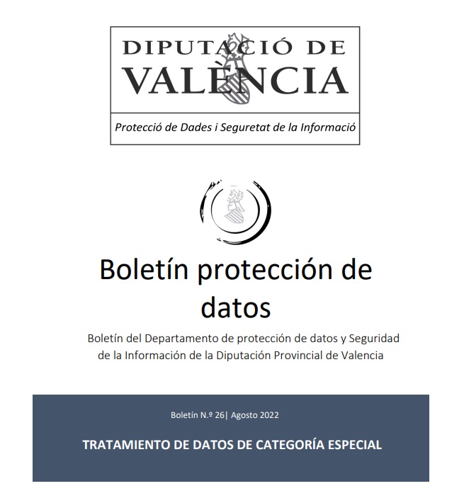Boletín nº 26 – Tratamiento de datos de categoría especial