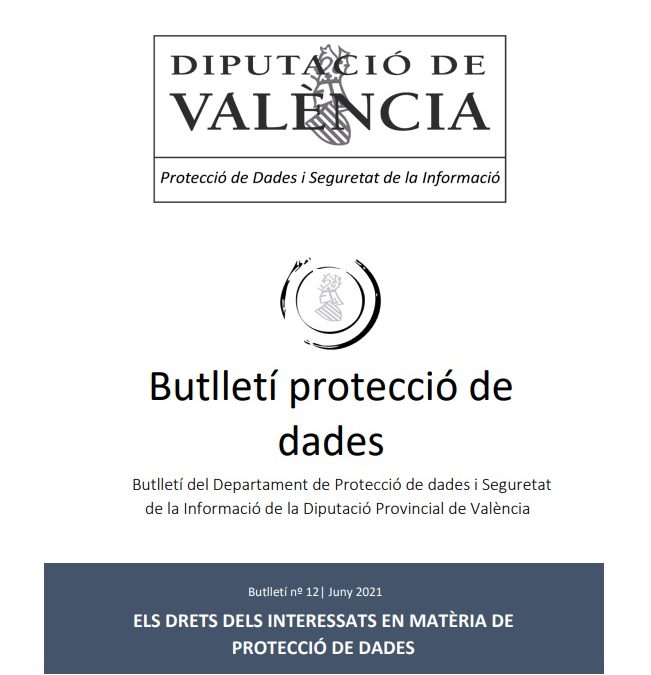Butlletí núm. 12 – Els drets dels interessats en matèria de protecció de dades