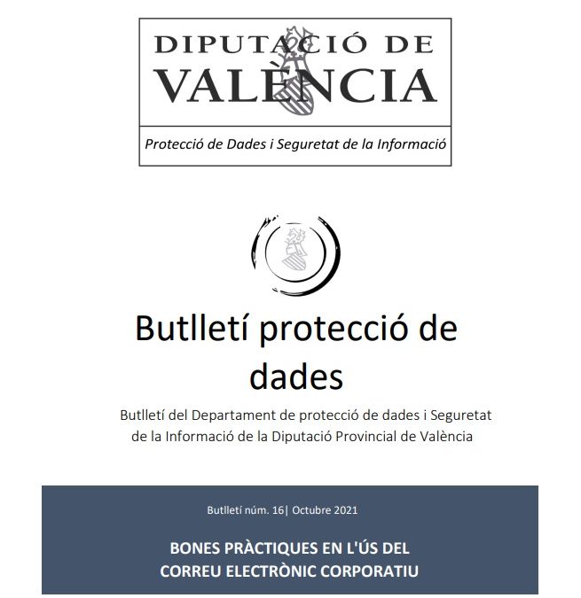 Butlletí núm. 16 – Bones pràctiques en l’ús del correu electrònic corporatiu