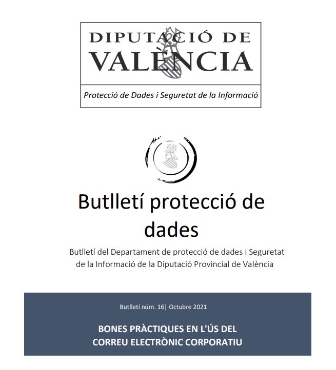Butlletí núm. 16 – Bones pràctiques en l’ús del correu electrònic corporatiu