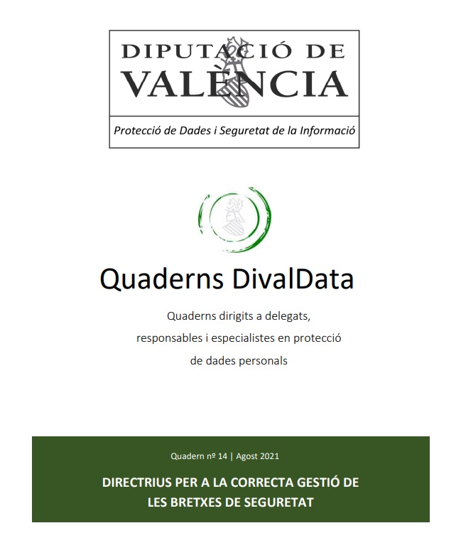Quadern nº 14 – Directrius per a la correcta gestió de les bretxes de seguretat