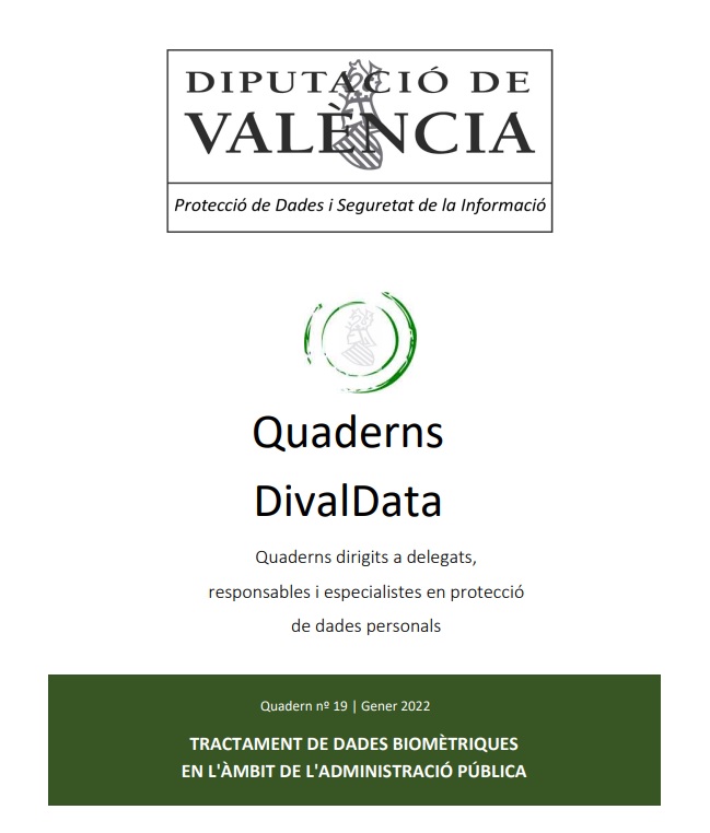 Quadern nº 19 – Tractament de dades biomètriques en l’àmbit de l’Administració Pública