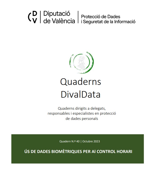Quadern núm. 40 – Ús de dades biomètriques per al control horari